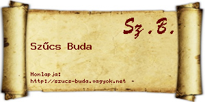 Szűcs Buda névjegykártya