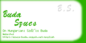 buda szucs business card
